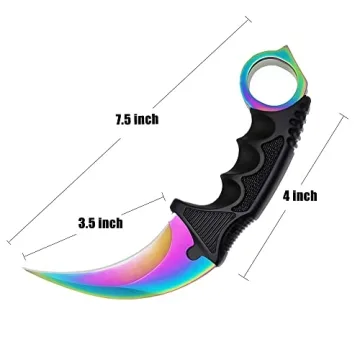 ZLIXING Karambit Knife 2 Pieces Fixed Blade Tactical Knives Survival Knife with Sheath Men Gifts Cool Stuff Gadgets for Hiking Fishing Hunting
