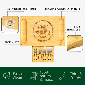 Premium Bamboo Charcuterie Board Set for Entertaining