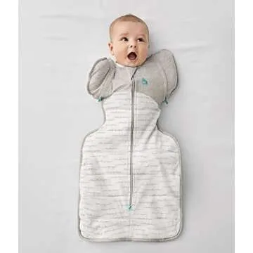 Love to Dream Swaddle UP Transition Bag Warm 2.5 TOG, Dreamer White, Large, 19-24 lbs, Patented Zip-Off Wings, Gently Help Baby Safely Transition from Being Swaddled to Arms Free Before Rolling Over