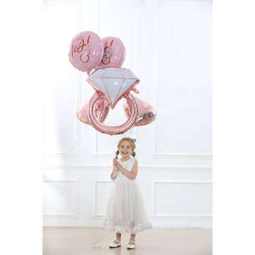 Diamond Ring 32" & Rose Gold She Said Yes Balloons