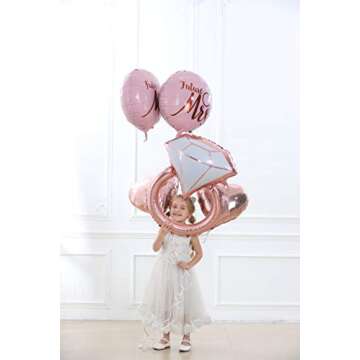 Diamond Ring 32" & Rose Gold She Said Yes Balloons