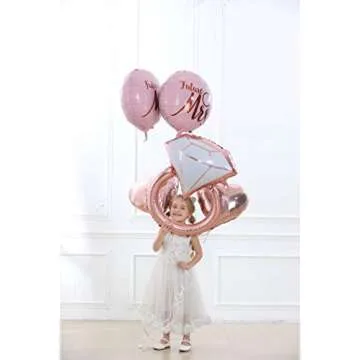Diamond Ring 32" & Rose Gold She Said Yes Balloons