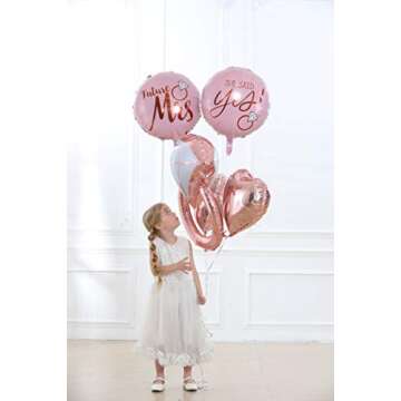 Diamond Ring 32" & Rose Gold She Said Yes Balloons