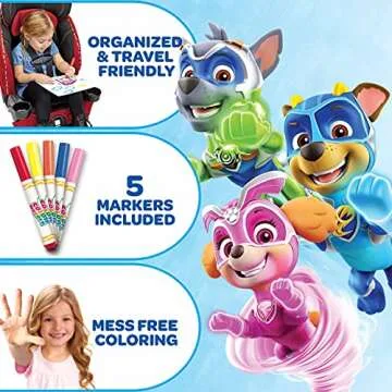 Crayola Paw Patrol Color Wonder Set, 24 Mess Free Coloring Pages & 5 Markers, Gift for Kids, Age 3, 4, 5, 6 [Amazon Exclusive]