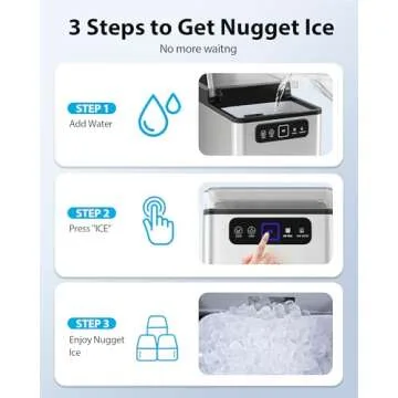 Aeitto Nugget Ice Maker with 40Lbs Daily Production