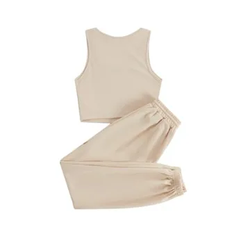 Floerns Women's Jogger Set - Stylish Two Piece Outfit Beige