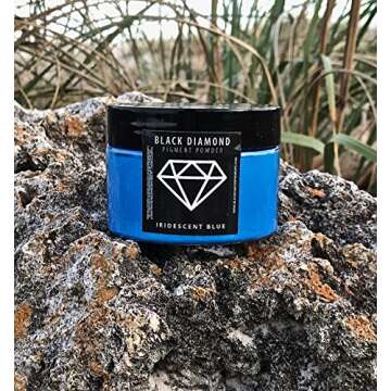 (51g/1.8oz) Iridescent Blue Black Diamond Pigments® Multipurpose DIY Arts and Crafts Additive | Natural Bath Bombs, Resin Art, Slime, Epoxy, Soap, Nail Polish