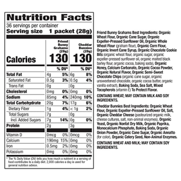 Annie’s Organic, Snack Variety Pack, Cheddar Bunnies and Bunny Grahams, 1 oz, 36 ct