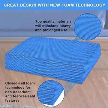 Balance Board Foam Pad, Yoga Mat Small, Size 12.2X9.4X2.4inch Rocker Board Physical Therapy Pads, Non Slip Knee Cushioned Boards Mat for Dancer Balancing Exercises, Women Kid Fitness Training Yoga Mat