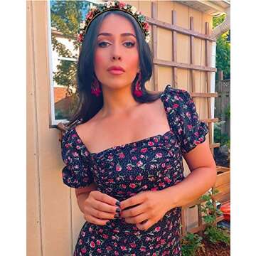 CENAPOG Baroque Crystal Rhinestone Headbands Flower Padded Hairbands for Women Girls Pearl Colorful Bead Embellished Headbands Bejewelled Wide Velvet Hair Hoop for Wedding Bridal Parties (flower)