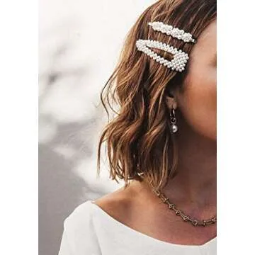 16 Elegant Pearl Hair Clips for Women - Versatile Fashion Accessories
