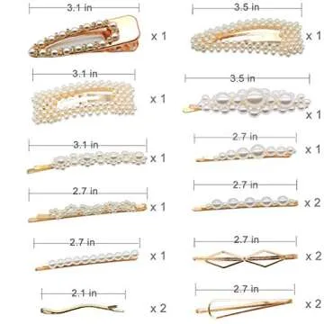 16 Elegant Pearl Hair Clips for Women - Versatile Fashion Accessories