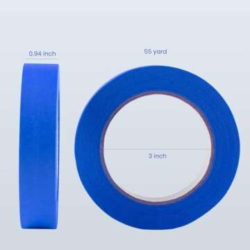 Lichamp 2 Pack Blue Painters Tape 1 Inch for Clean Finishes