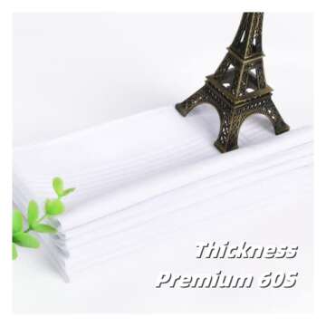 Landisun Men's Handkerchiefs Soft White Pure Cotton Hanky