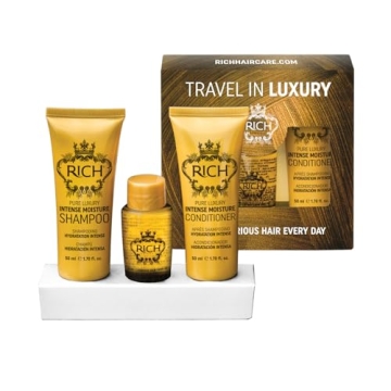 RICH Travel Luxury Gift Set for All Hair Types - Moisturizing Shampoo & Conditioner