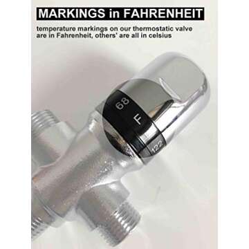 Atmama Three-way Thermostatic Mixing Valve - Solid Brass, Leak-Free, Safe Temperature Control