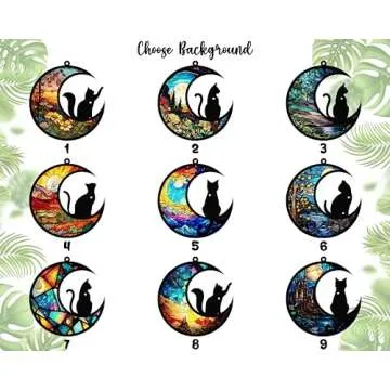 Cat Memorial Suncatcher, Personalized with Name Date Cat Breeds Suncatcher, Pet Loss Suncatcher, Stained Glass Light Catcher, Gifts for Cat Lovers, Christmas Cat Ornament Window Hangings