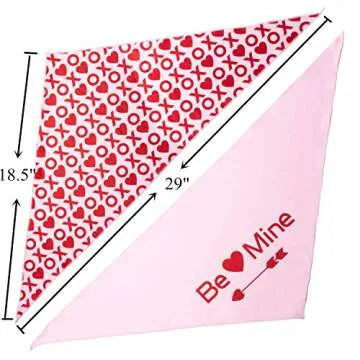 Valentine's Day Dog Bandana 2 Pack Triangle Bibs for Dogs