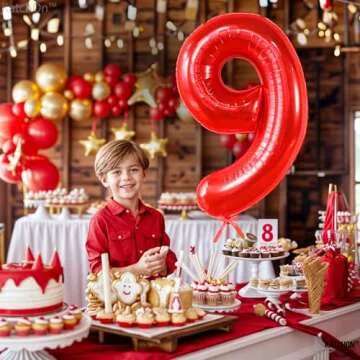 Giant Red Number 9 Balloon - Perfect for Birthday Decorations