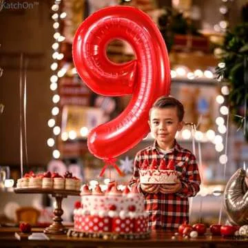 Giant Red Number 9 Balloon - Perfect for Birthday Decorations