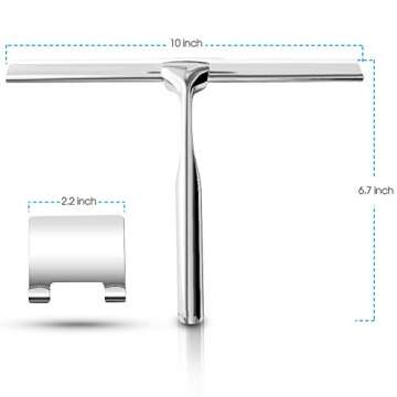 Durable Stainless Steel Shower Squeegee with Adhesive Hook