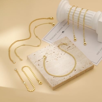 JECOMY Gold Bracelet Set for Women - Chic, Waterproof & Adjustable