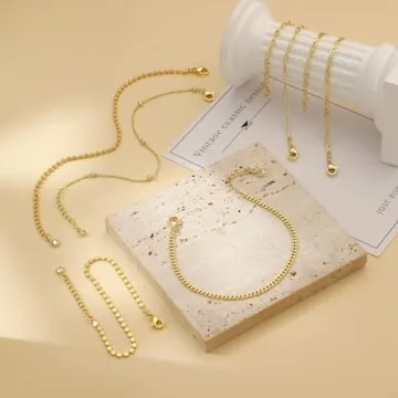 JECOMY Gold Bracelet Set for Women - Chic, Waterproof & Adjustable