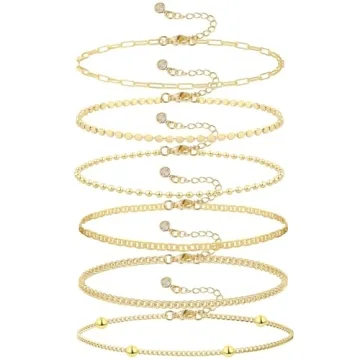JECOMY Gold Bracelet Set for Women - Chic, Waterproof & Adjustable