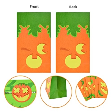 JOYIN 72 Halloween Paper Treat Bags with Pumpkin Faces