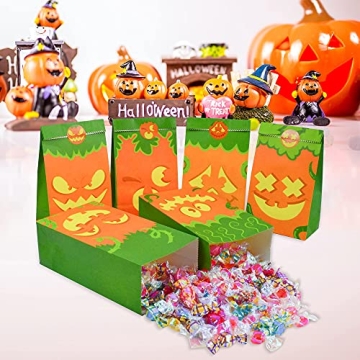JOYIN 72 Halloween Paper Treat Bags with Pumpkin Faces