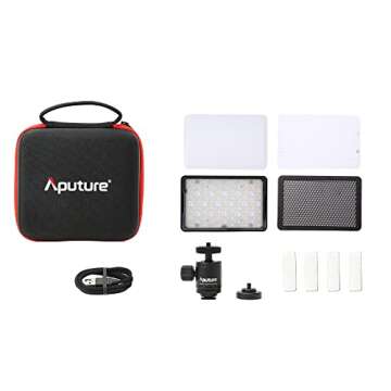 Aputure MC Pro RGBWW LED Light,Mini On Camera Video Lights with TLCI/CRI 96+,2000-10000K Adjustable,45°Beam Angle,15 Lighting Effect Mode,Support Magnetic Attraction