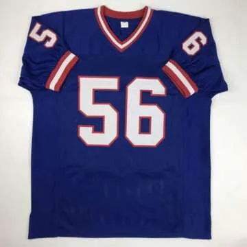 Autographed/Signed Lawrence Taylor New York Blue Football Jersey JSA COA