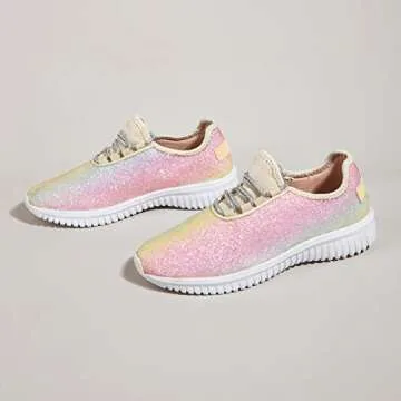 K KIP WOK Women's Glitter Sneakers - Stylish Walking Shoes