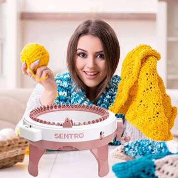 SENTRO Knitting Machine, Knitting Machine 48 Needle, Knitting Looms & Boards, Smart Loom with Row Counter Knitting Board Rotary Double Loom(48)