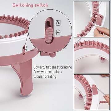 SENTRO Knitting Machine, Knitting Machine 48 Needle, Knitting Looms & Boards, Smart Loom with Row Counter Knitting Board Rotary Double Loom(48)