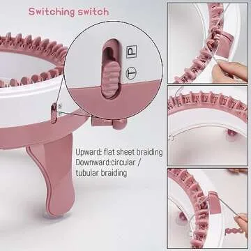 SENTRO Knitting Machine, Knitting Machine 48 Needle, Knitting Looms & Boards, Smart Loom with Row Counter Knitting Board Rotary Double Loom(48)
