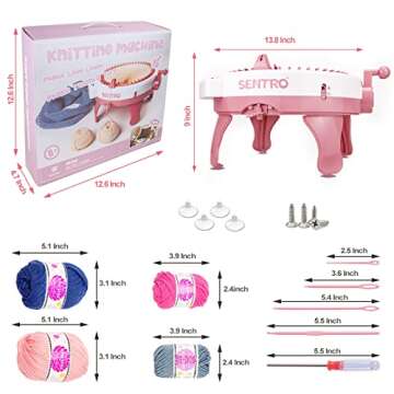 SENTRO Knitting Machine, Knitting Machine 48 Needle, Knitting Looms & Boards, Smart Loom with Row Counter Knitting Board Rotary Double Loom(48)