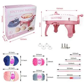 SENTRO Knitting Machine, Knitting Machine 48 Needle, Knitting Looms & Boards, Smart Loom with Row Counter Knitting Board Rotary Double Loom(48)