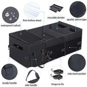 X-cosrack Car Trunk Organizer with Insulation Cooler