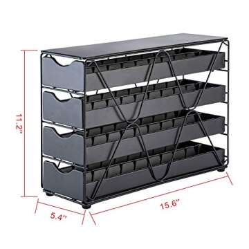 FlagShip for Nespresso Pod Holder Drawer Large Mullti Tier Coffee Pod Holder Vertuo (4 Tier (80Pods ...
