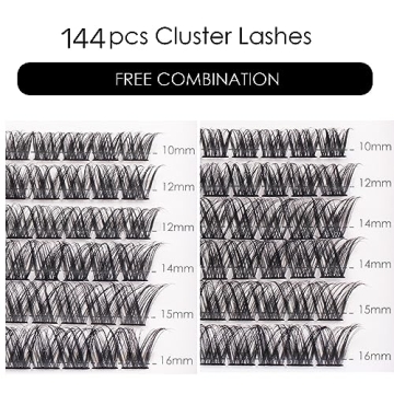 Lash Clusters 144 Pcs Fluffy Eyelash Extensions DIY