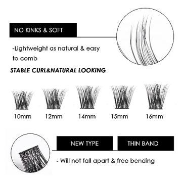 Lash Clusters 144 Pcs Fluffy Eyelash Extensions DIY