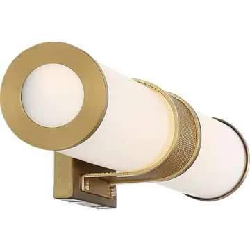 Stylish Nuvo Caper LED Vanity Light in Brushed Brass
