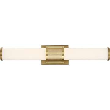 Nuvo 62/1602 Caper LED Vanity Brushed Brass with Frosted Lens, Gold