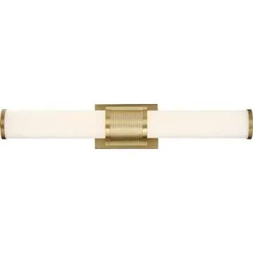 Stylish Nuvo Caper LED Vanity Light in Brushed Brass