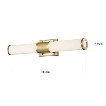 Stylish Nuvo Caper LED Vanity Light in Brushed Brass