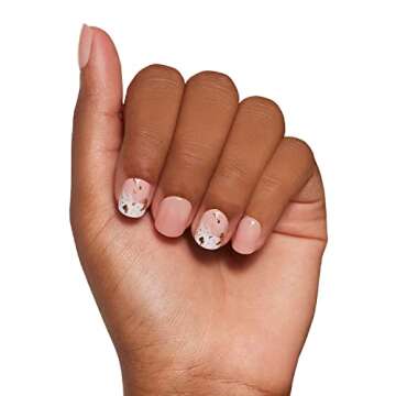 Glamnetic Press On Nails - Heaven Sent | Super Short Round, Semi-Transparent Nude Nails with White a...