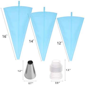 36 Pieces Cake Piping Set with 24 Pastry Tips Piping Nozzles, 6 Standard Couplers, 6 Reusable Silico...