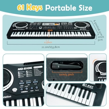AstraMood 61 Key Piano Keyboard for Kids Beginners