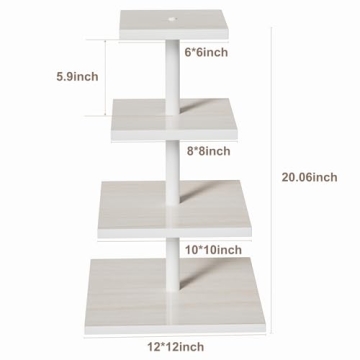 HURZMORO Rustic 4 Tier Cupcake Stand for Events